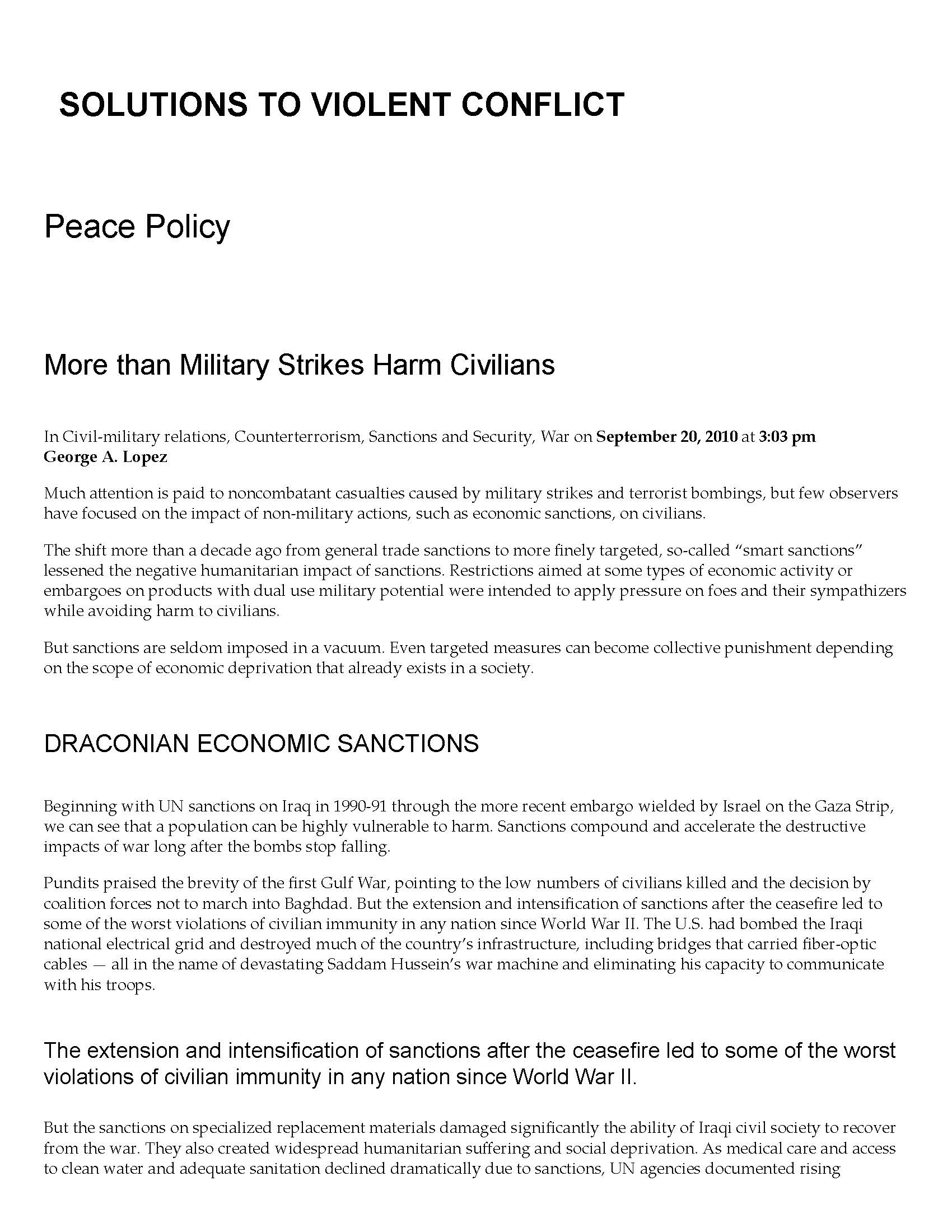 More than Military Strikes Harm Civilians