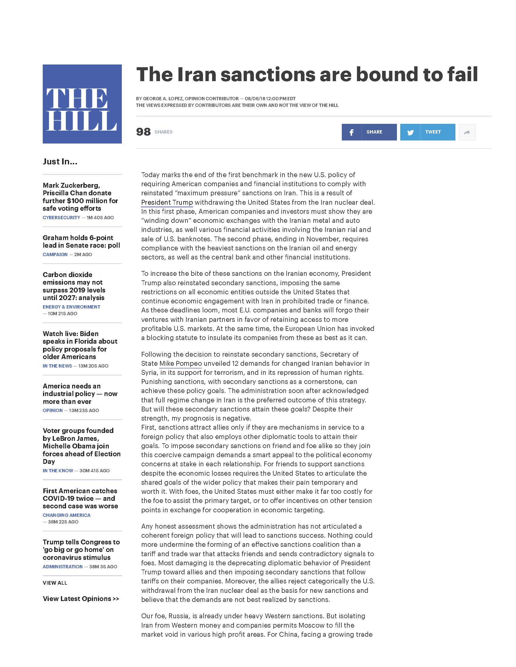 The Iran Sanctions are Bound to Fail